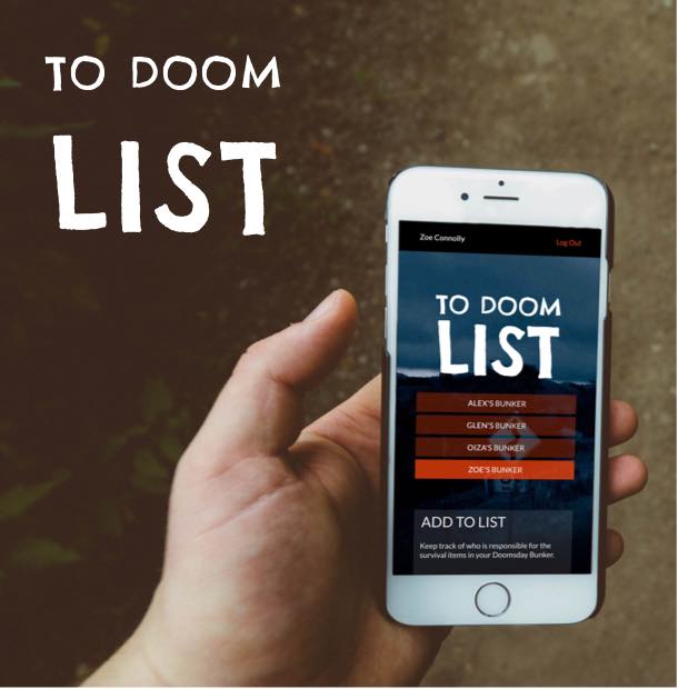 To doom list app displayed on iphone six