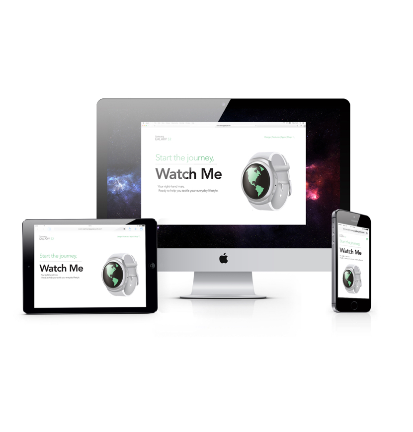 Watch me product site displed on difrent platforms.