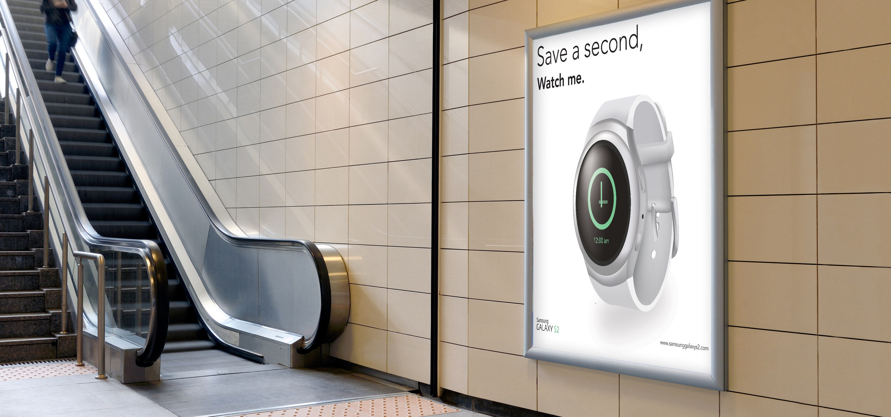 mockup poster on subway